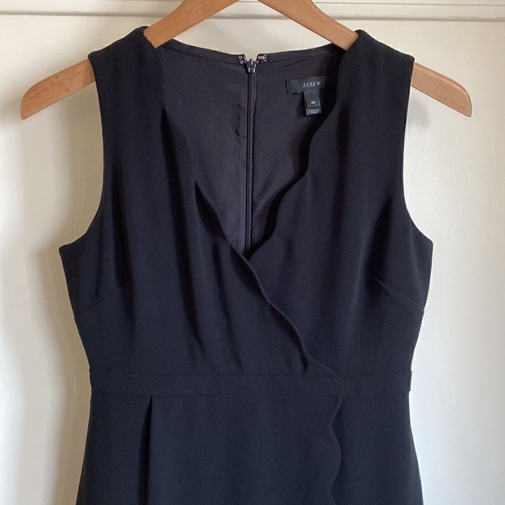 J CREW Scalloped Faux Wrap Sleeveless Sheath Dress    - Picture 4 of 11
